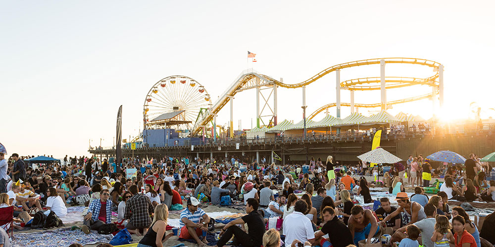 Catch a concert at the beach next to the Santa Monica Pier.