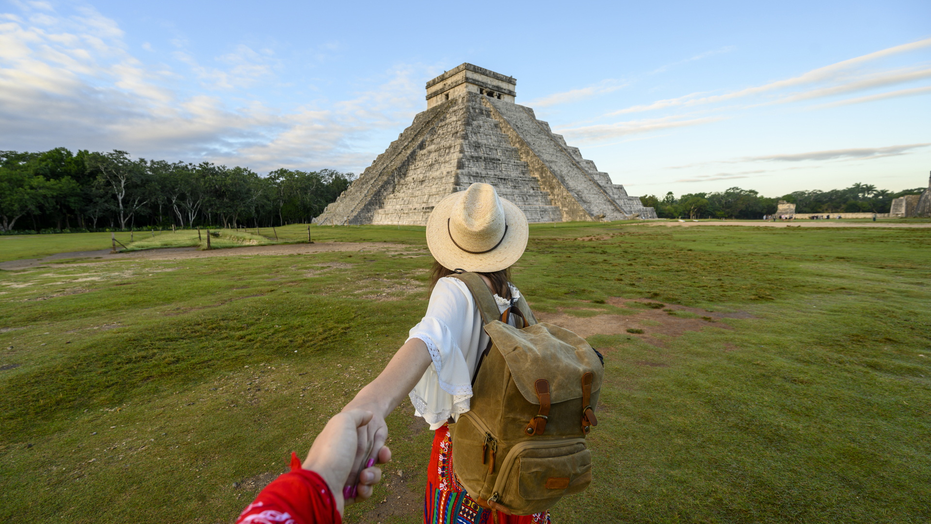 De camino a la pirámide de Chichén Itzá