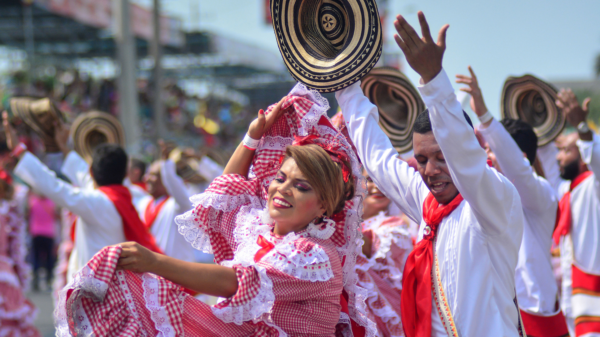 Mujer en el carnaval de Colombia