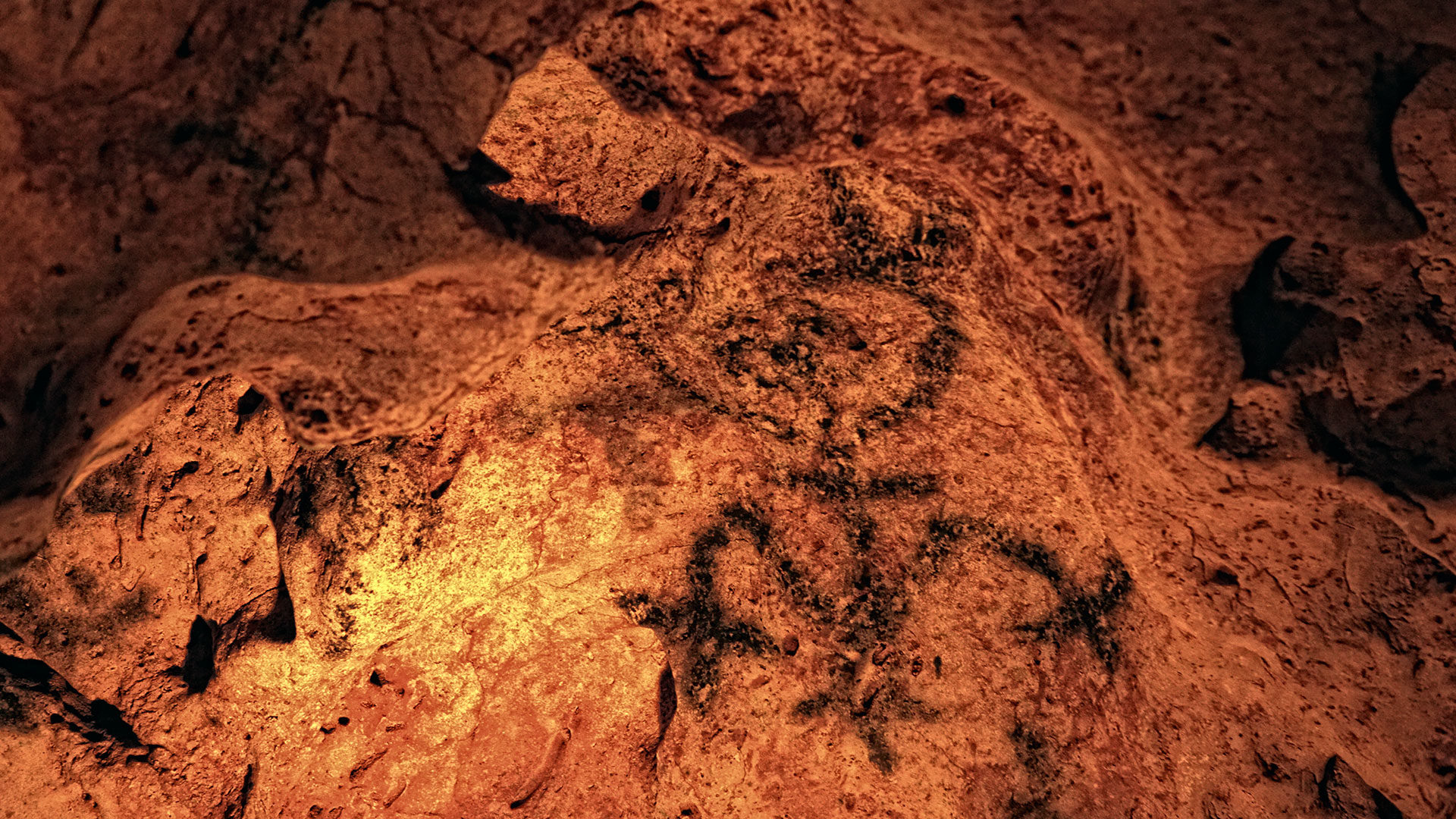 Pictografía en la cueva de las maravillas