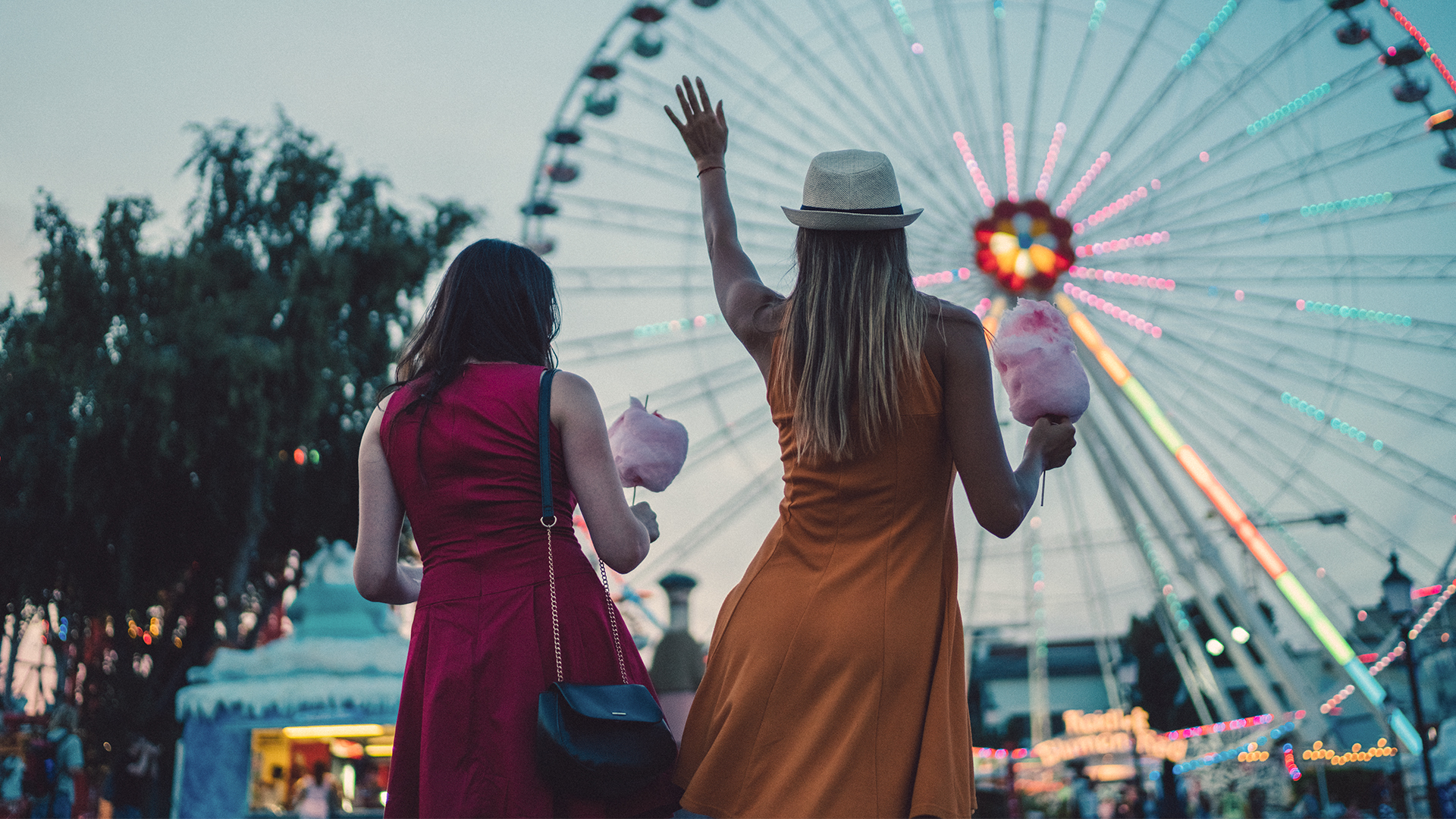 Amigas en la feria