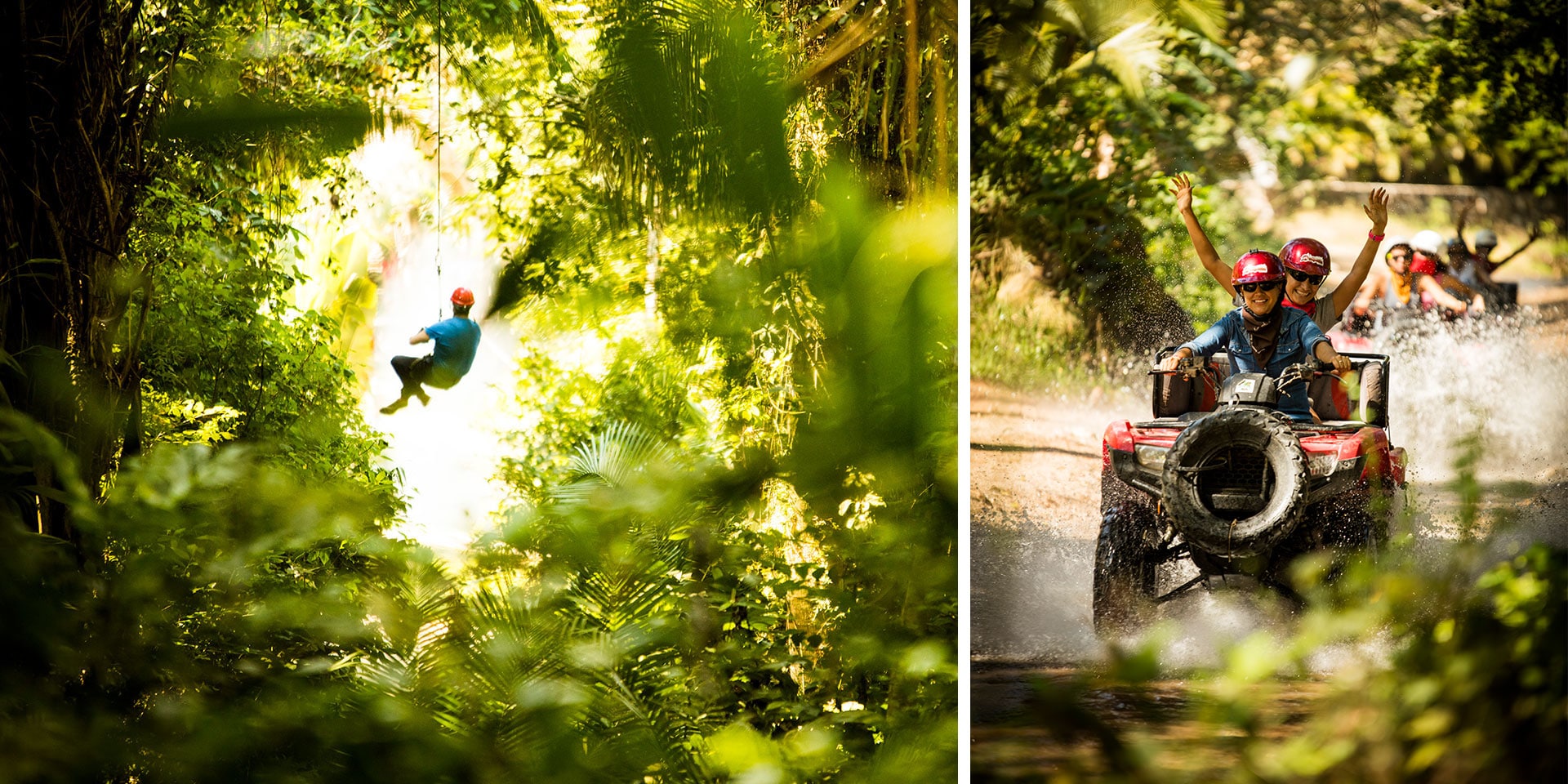 aventura en tirolesa y cuatrimotos