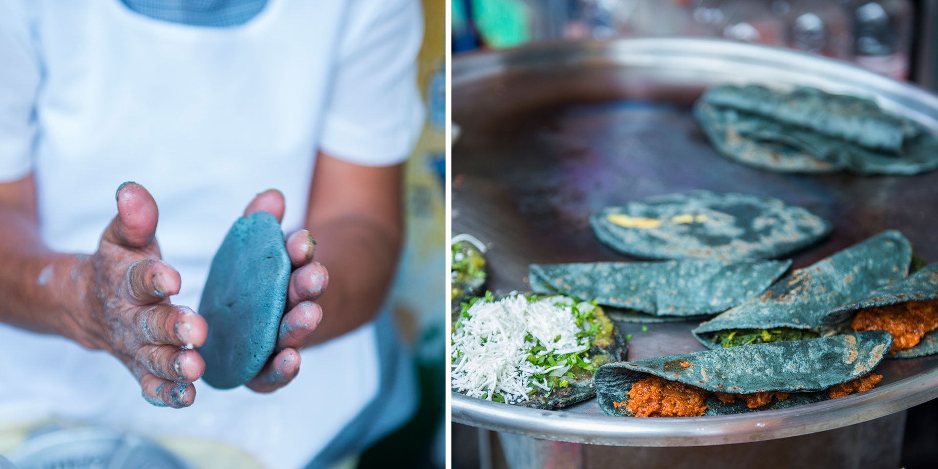 Quesadillas masa azul