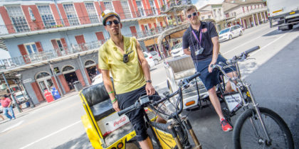 new orleans eco tour pedicabs in french quarter