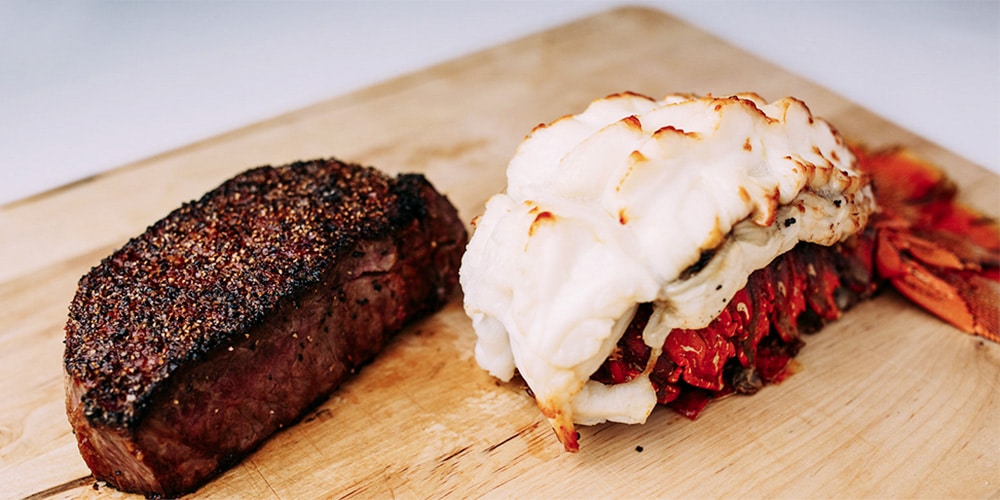 Steak And Lobster Meal - Surf And Turf Steak And Lobster Tail For Two