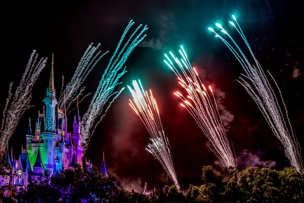 Fireworks at Disney's Cinderella Castle