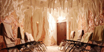Salt cave therapy in Chicago spa.