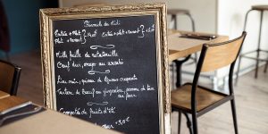 The day's menu inside Le Petit Matieu in Paris. (Photo: Lisa Marie)