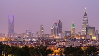 Riyadh skyline at dusk