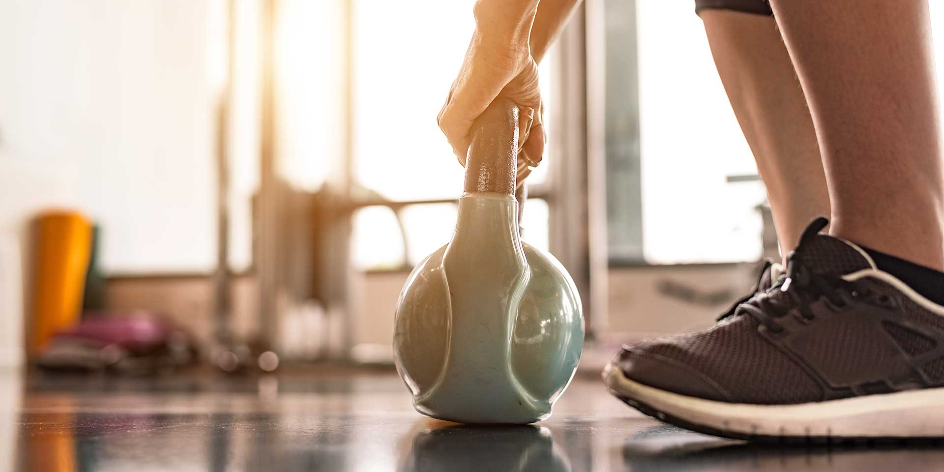 home workout with kettle bell