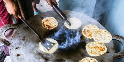 cooking chapati in nepal