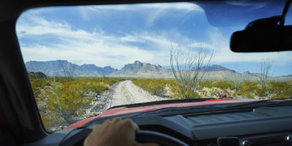 mountains and dirt road in Big Bend national park