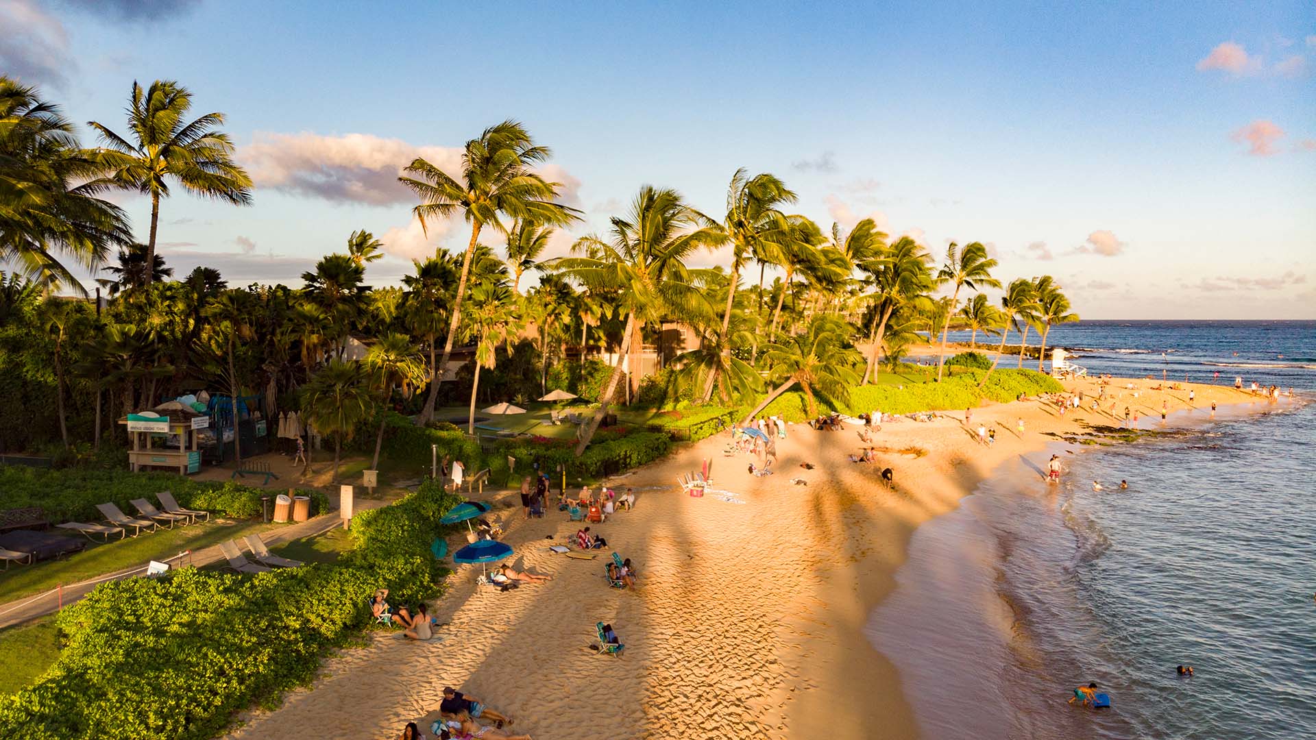 View of Poipu Beach Park, Kauai.