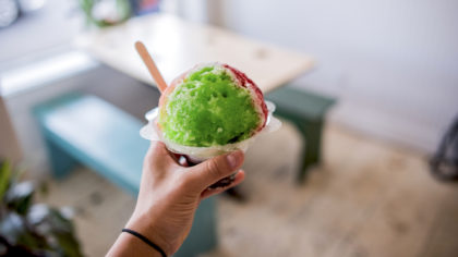 hand holding shave ice