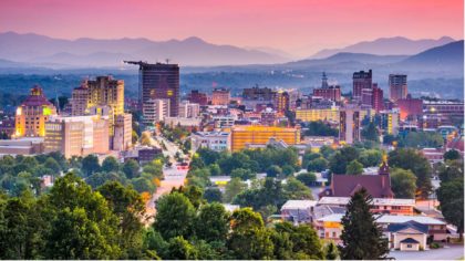 aerial view of asheville