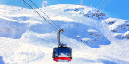 ski slope cable car mount titlis