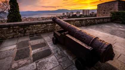 cannon at castle in Rijeka