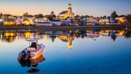 provincetown waterfront at dusk