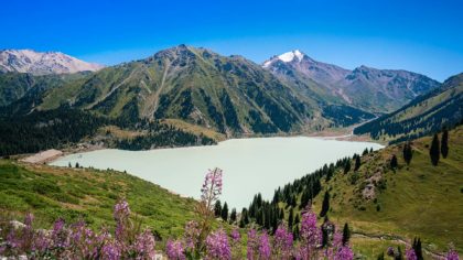 alamaty lake and mountain