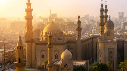 cairo mosque at sunset