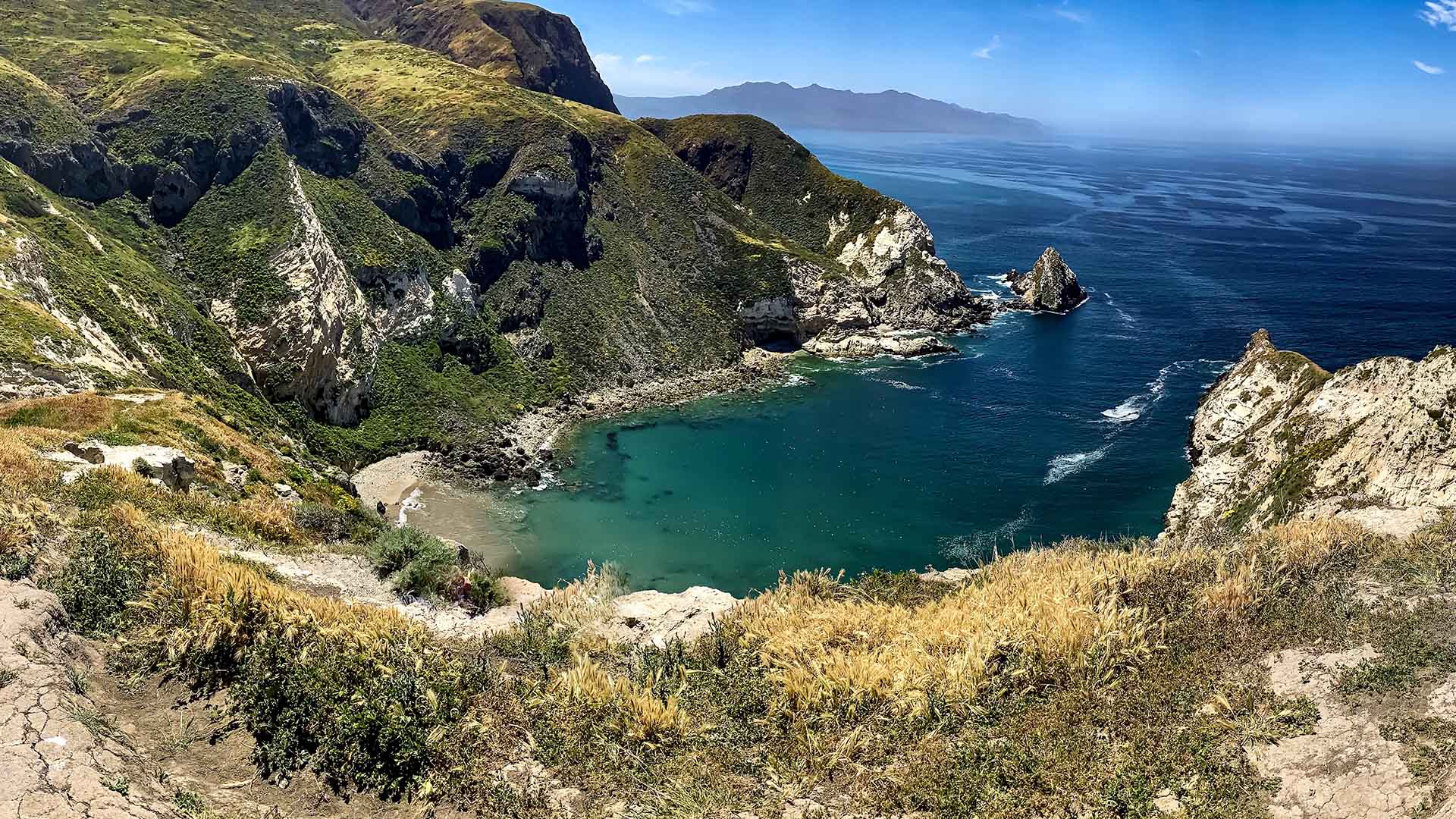 overhead view of channel islands national park inlet