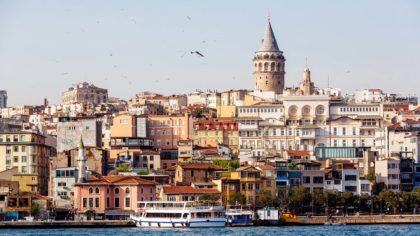 Karakoy Istanbul cityscape from the water