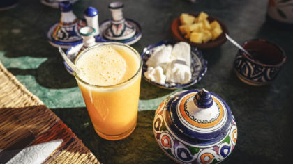 glass of orange juice in morocco