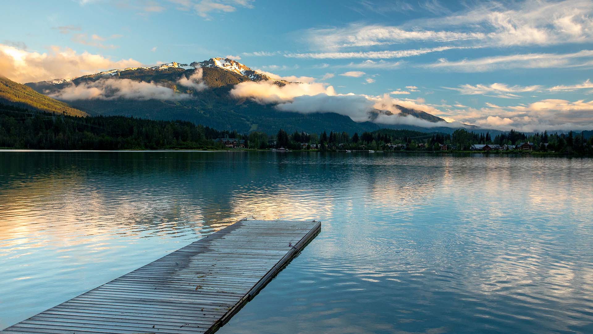 dock on lake in whistler canada