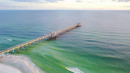 Aerial view of the Gulf of Mexico from Panama City Beach.