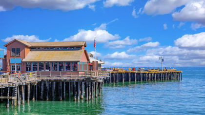 Pier at Stearns Wharf on a sunny day.