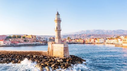 lighthouse in chania crete