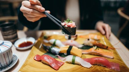 sushi dinner plate