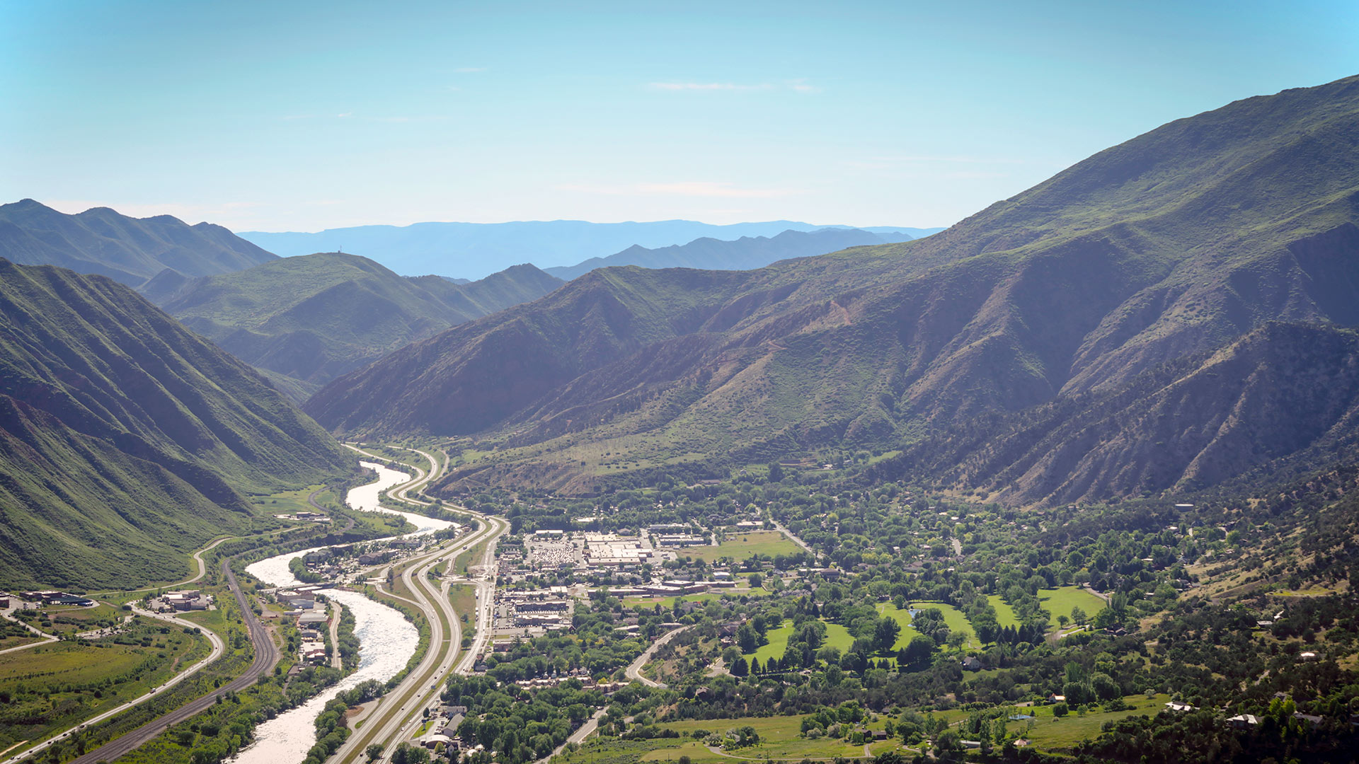 Aerial view of Glenwood Springs