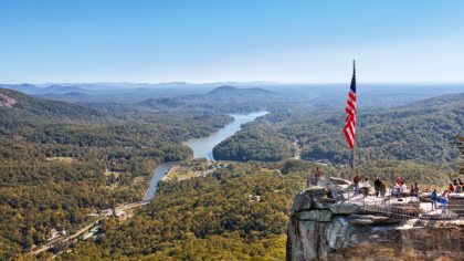 Outlook point at Chimney Rock State Park