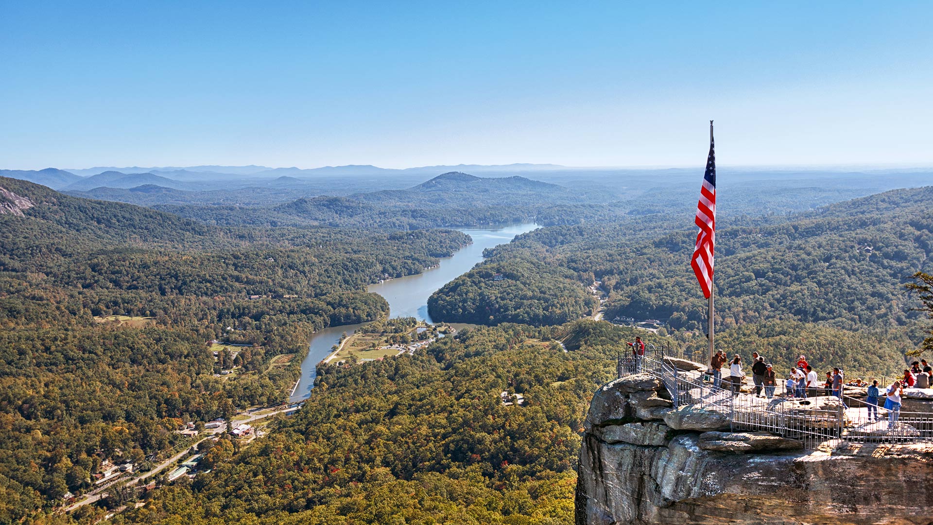 Outlook point at Chimney Rock State Park