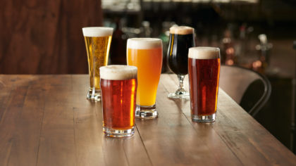 Beers in various glasses