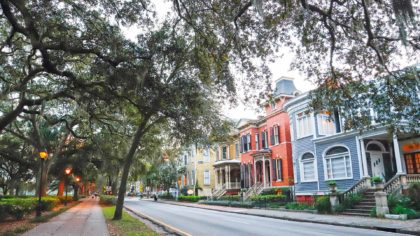 Forsyth Park homes in downtown Savannah