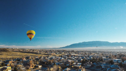 Hot air ballon over Albuquerque