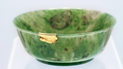 Jade bowl with gold detail