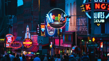 Downtown Memphis neon signs