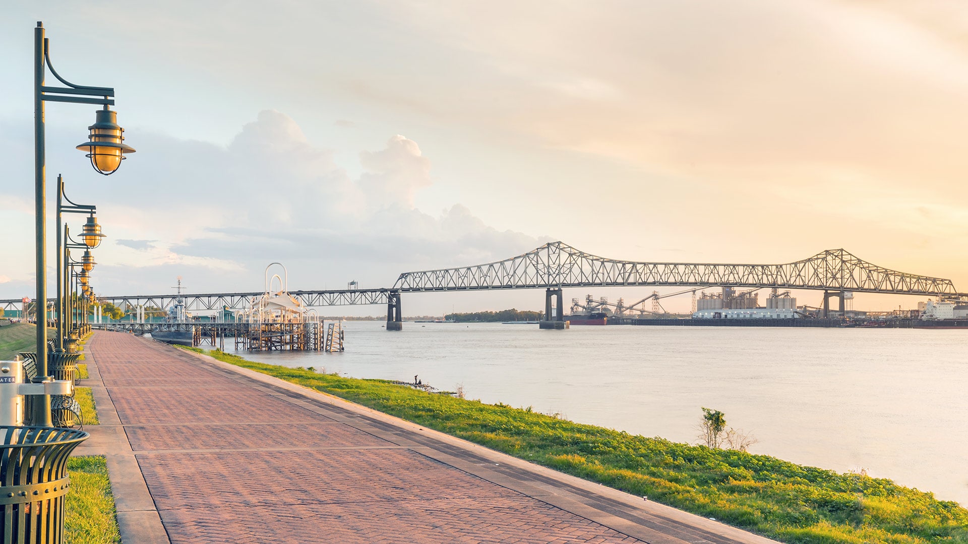 Baton Rouge waterfront and bridge