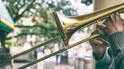 Musician playing Tuba in New Orleans