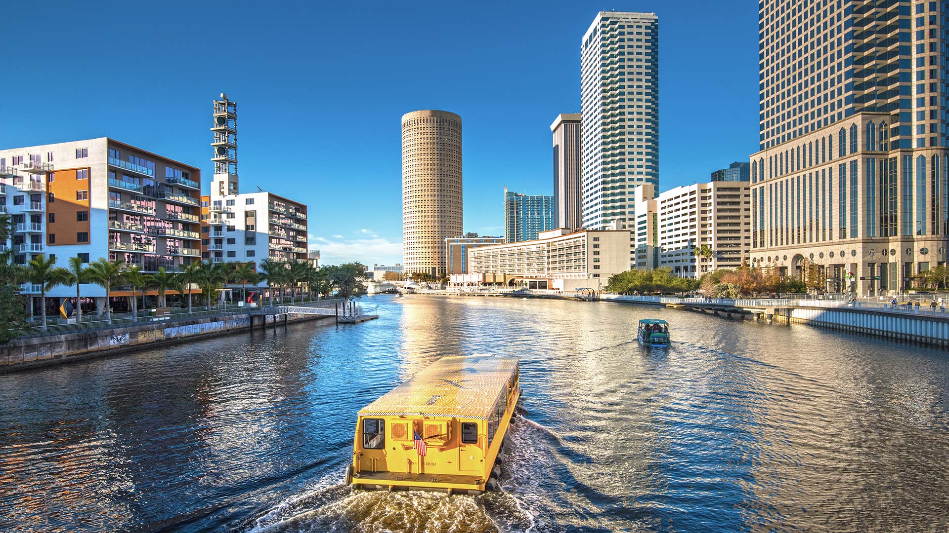 Water taxi in Tampa waterway