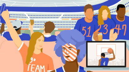 illustration of sports fans
