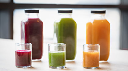 Fresh juices in different colors