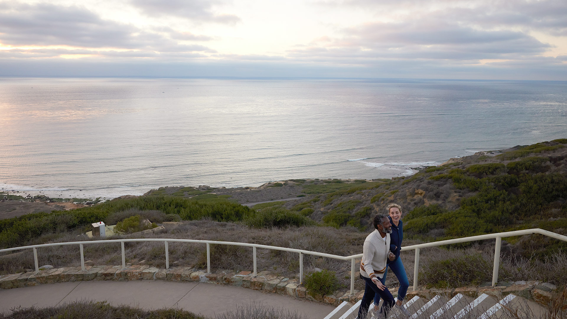 Couple hiking through Cabrillo National Monument State Park