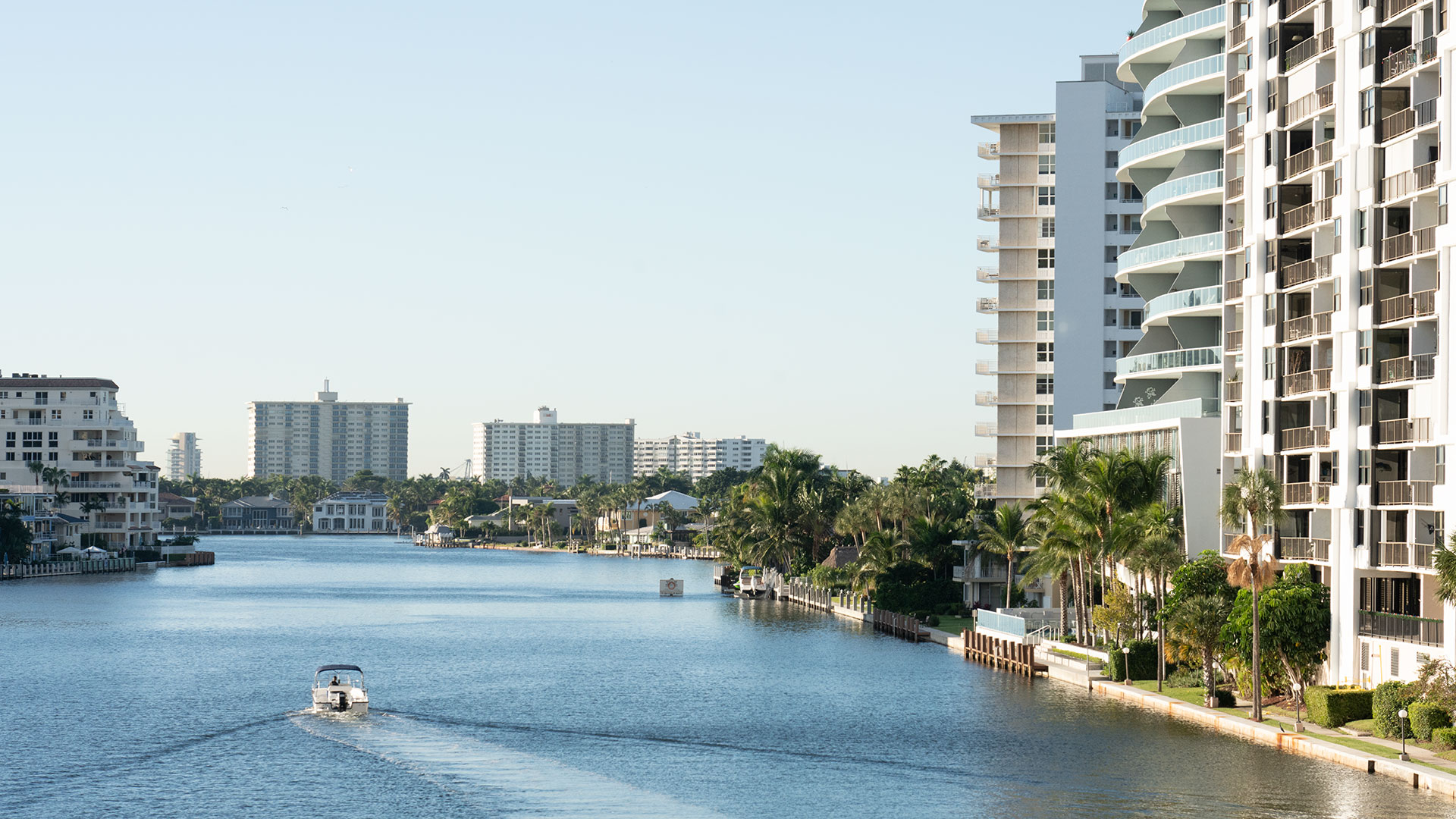Canal and apartment buildings in Fort Lauderdale