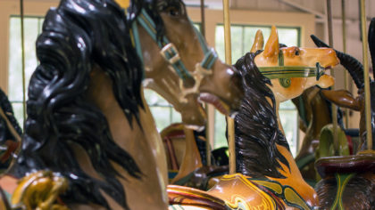 Painted carousel horses