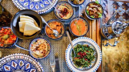 Lebanese dinner spread