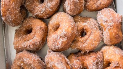 Old fashioned donuts with sugar